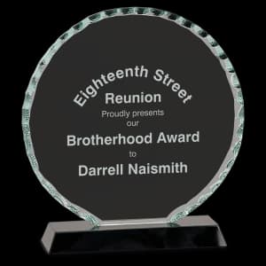 Large Round Facet Glass on Black Base