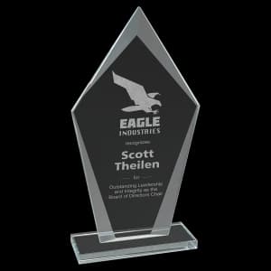Large Diamond Clear Glass Award