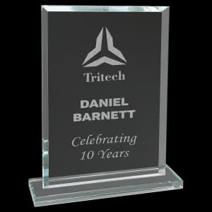 Medium Rectangle Clear Glass Award
