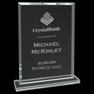 Large Rectangle Clear Glass Award