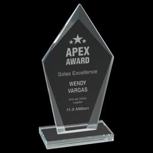 Small Diamond Clear Glass Award