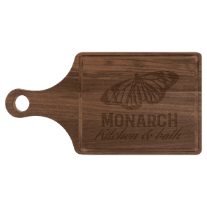 13 1/2 x 7 Walnut Paddle Cutting Board with Drip Ring