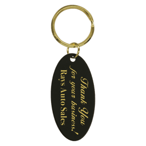 Black Brass Oval Keychain
