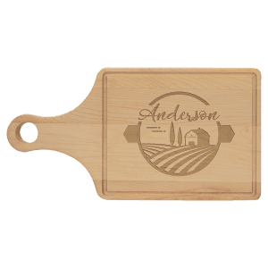 13 1/2 x 7 Maple Paddle Cutting Board with Drip Ring