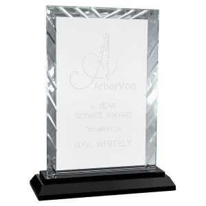 Medium Rectangle Accent Glass with Black Base