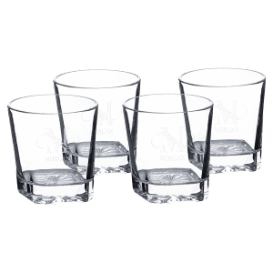 Four 11 oz. Polar Camel Square Rocks Glasses