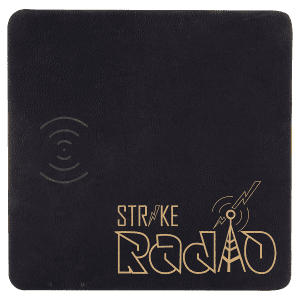 Black/Gold Leatherette Wireless Charging Mat