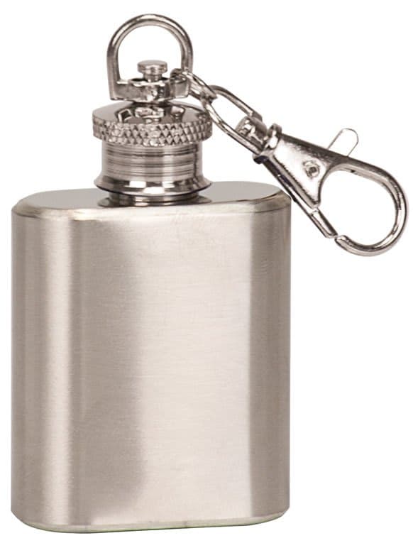 1 oz. Flask Keychain - Stainless Steel