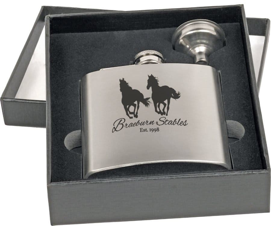 6 oz. Flask Set with Funnel - Stainless Steel