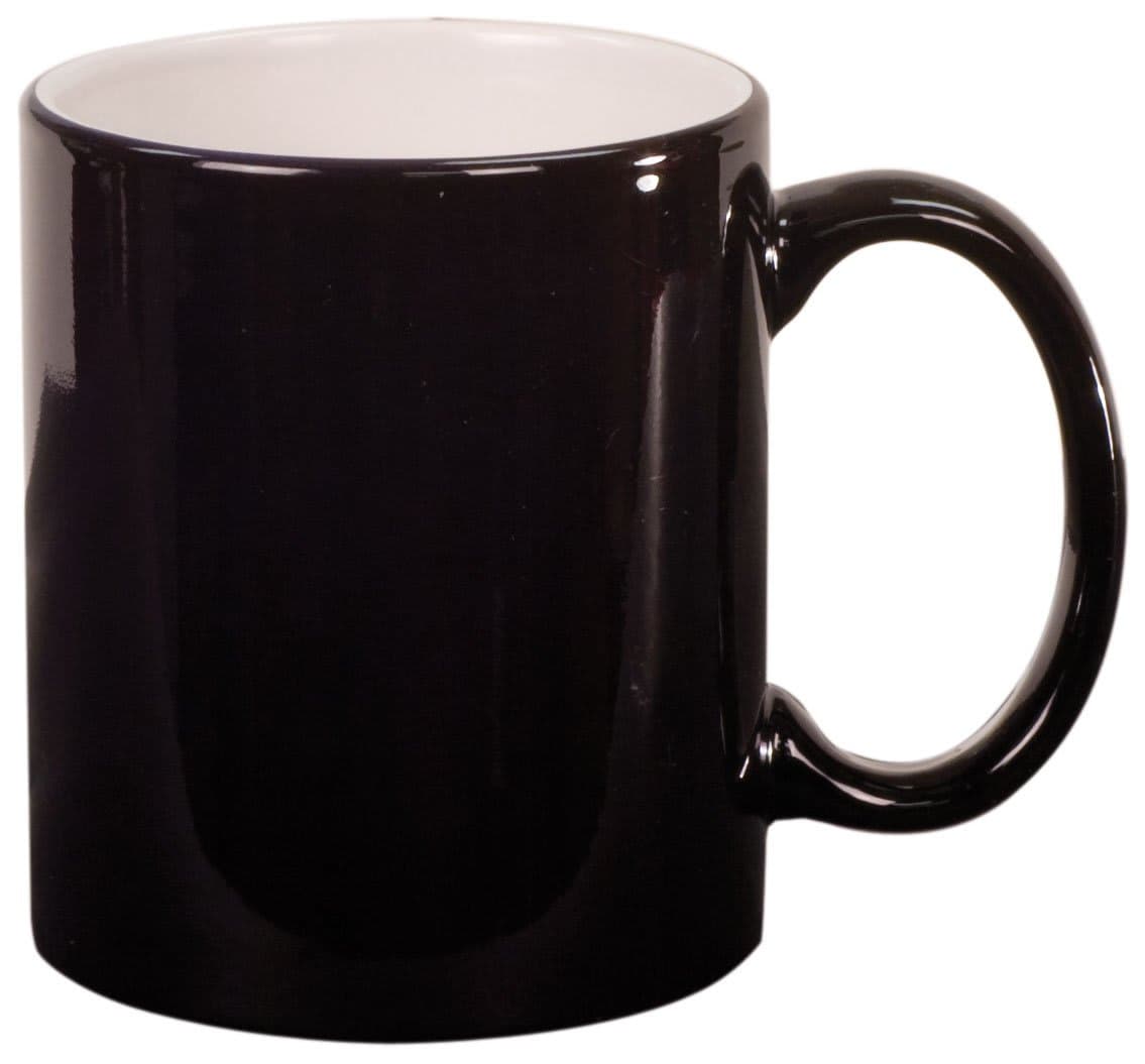 11 oz. Round Ceramic LazerMug - Black