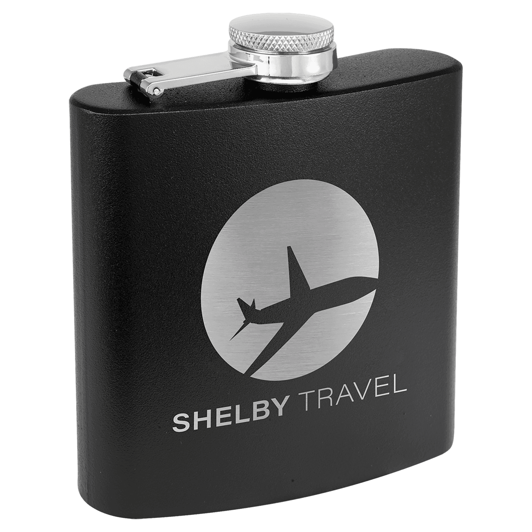 6 oz. Powder Coated Stainless Steel Flask - Matte Black