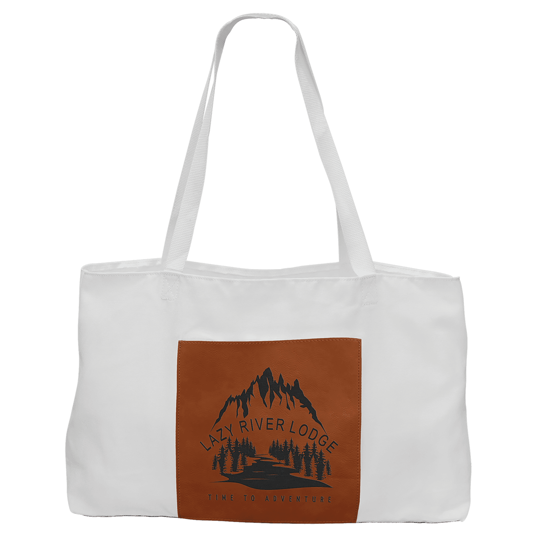 Leatherette & Canvas Tote Bag - Rawhide