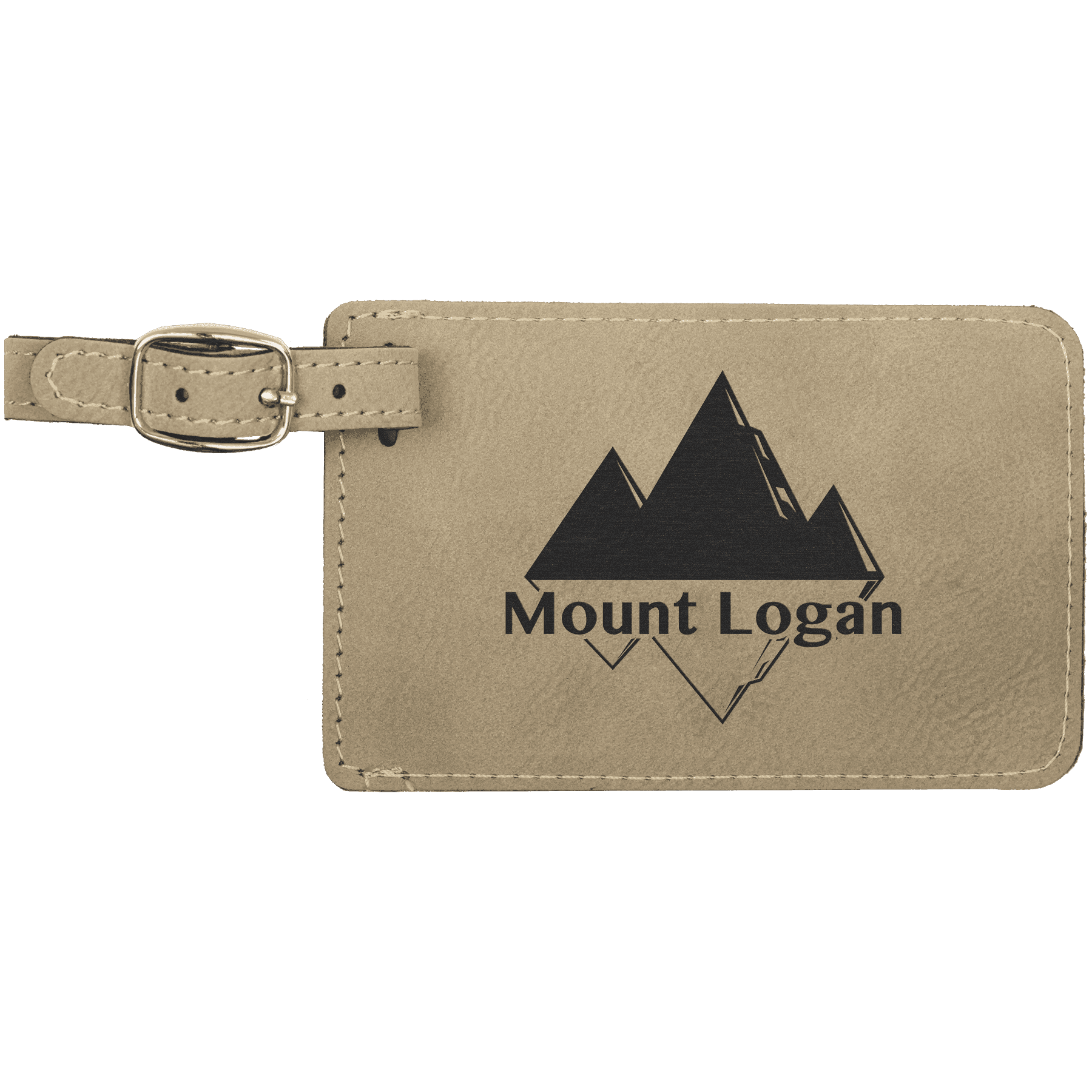 Laserable Leatherette Luggage Tag - Light Brown